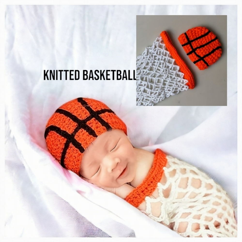 Handmade Knitted Basketball Baby Outfit